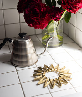 Futagami Brass Trivet and Hario Kettle-Market Lane Coffee