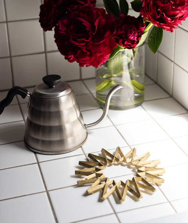 Futagami Brass Trivet and Hario Kettle-Market Lane Coffee